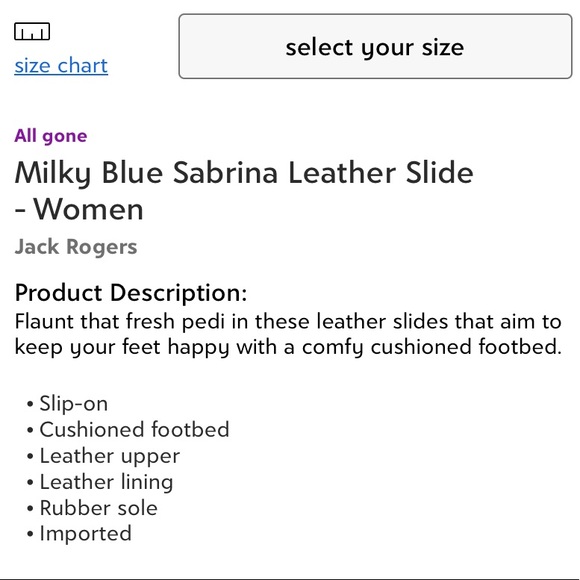 Jack Rodgers Milky Blue Sabrina Leather Slide Women’s Size 9.5 - Picture 7 of 7